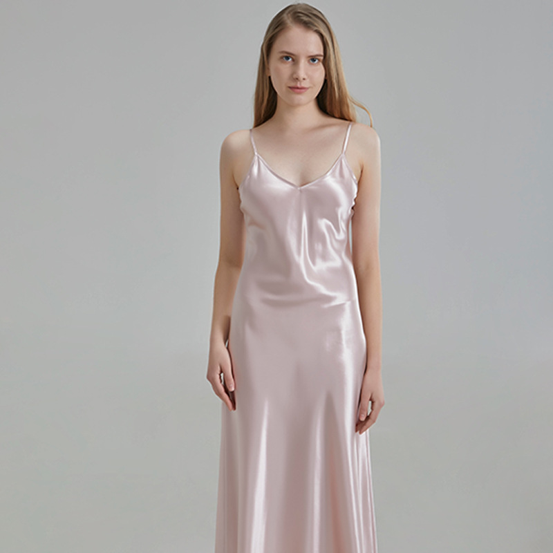 22 momme suspender maxi dress