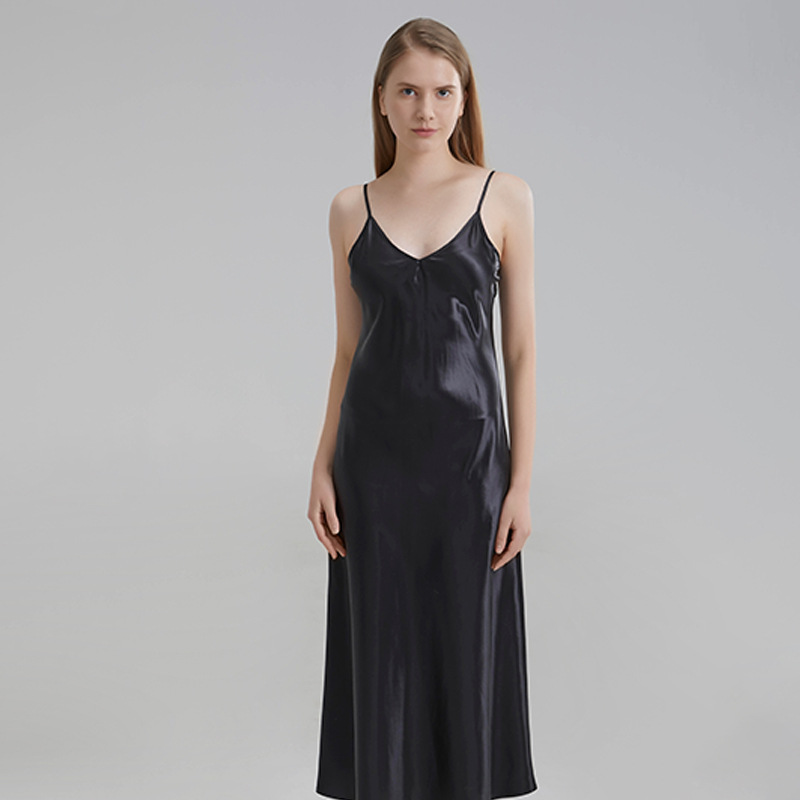 22 momme suspender maxi dress