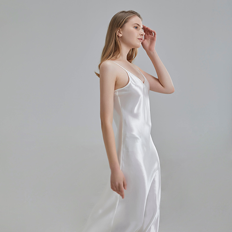 22 momme suspender maxi dress